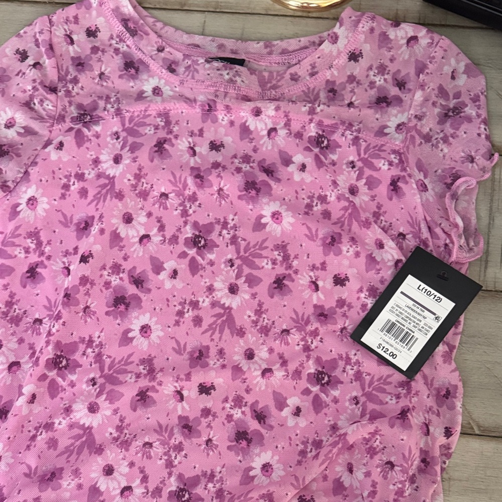 Art Class Pink Floral Kids Blouse
